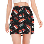 Japanese Sushi Pattern Print Side Slit Mini Skirt
