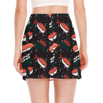 Japanese Sushi Pattern Print Side Slit Mini Skirt