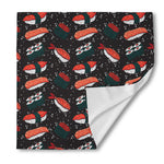 Japanese Sushi Pattern Print Silk Bandana