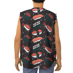 Japanese Sushi Pattern Print Sleeveless Baseball Jersey