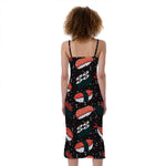 Japanese Sushi Pattern Print Slim Fit Midi Cami Dress