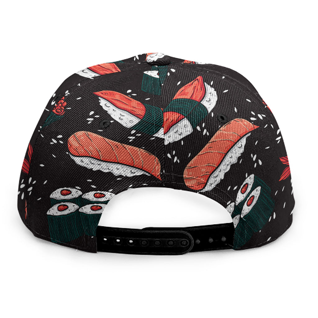 Japanese Sushi Pattern Print Snapback Cap