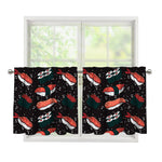 Japanese Sushi Pattern Print Tier Curtains