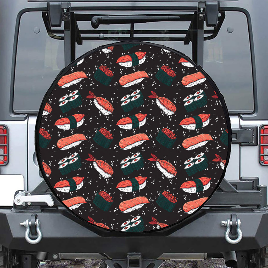 Japanese Sushi Pattern Print Tire Cover