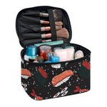 Japanese Sushi Pattern Print Travel Makeup Bag