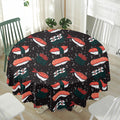 Japanese Sushi Pattern Print Waterproof Round Tablecloth