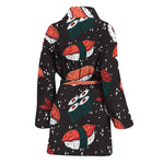 Japanese Sushi Pattern Print Women's Bathrobe