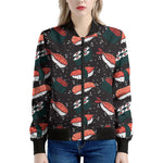 Japanese Sushi Pattern Print Women's Bomber Jacket