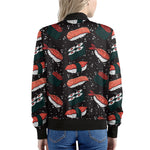 Japanese Sushi Pattern Print Women's Bomber Jacket