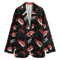 Japanese Sushi Pattern Print Women's Cotton Blazer