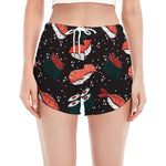 Japanese Sushi Pattern Print Women's Split Running Shorts
