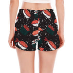 Japanese Sushi Pattern Print Women's Split Running Shorts
