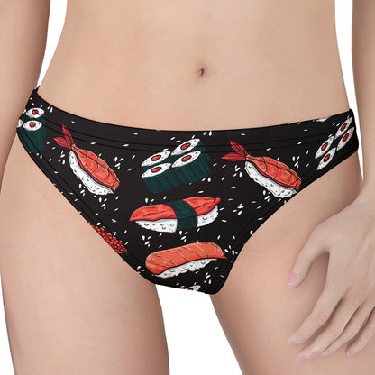 Japanese Sushi Pattern Print Women's Thong
