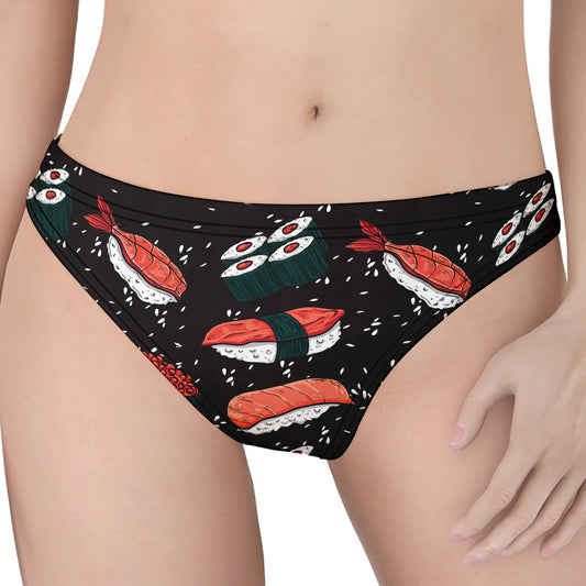 Japanese Sushi Pattern Print Women's Thong
