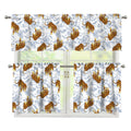 Japanese Tiger Pattern Print 3 Piece Kitchen Curtains