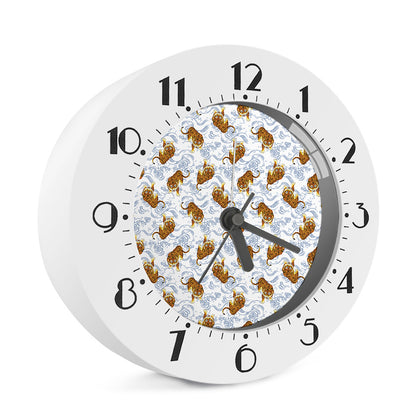 Japanese Tiger Pattern Print Alarm Clock