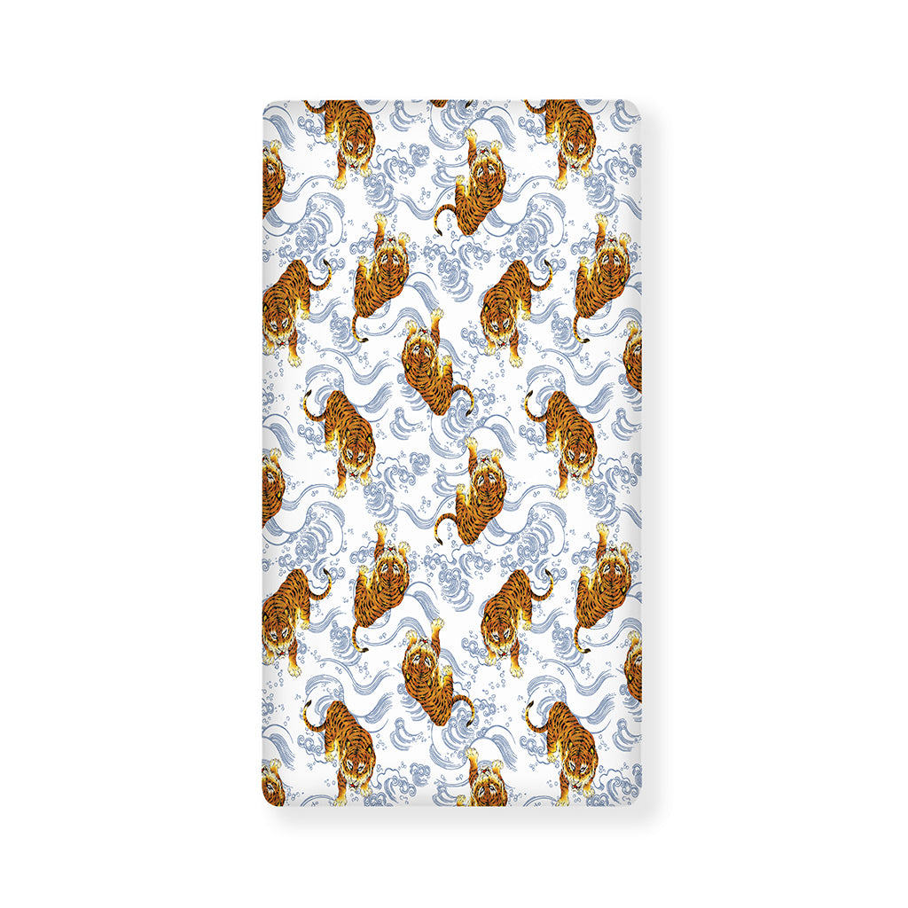 Japanese Tiger Pattern Print Baby Crib Sheet