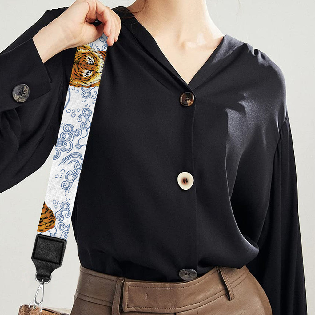 Japanese Tiger Pattern Print Bag Strap