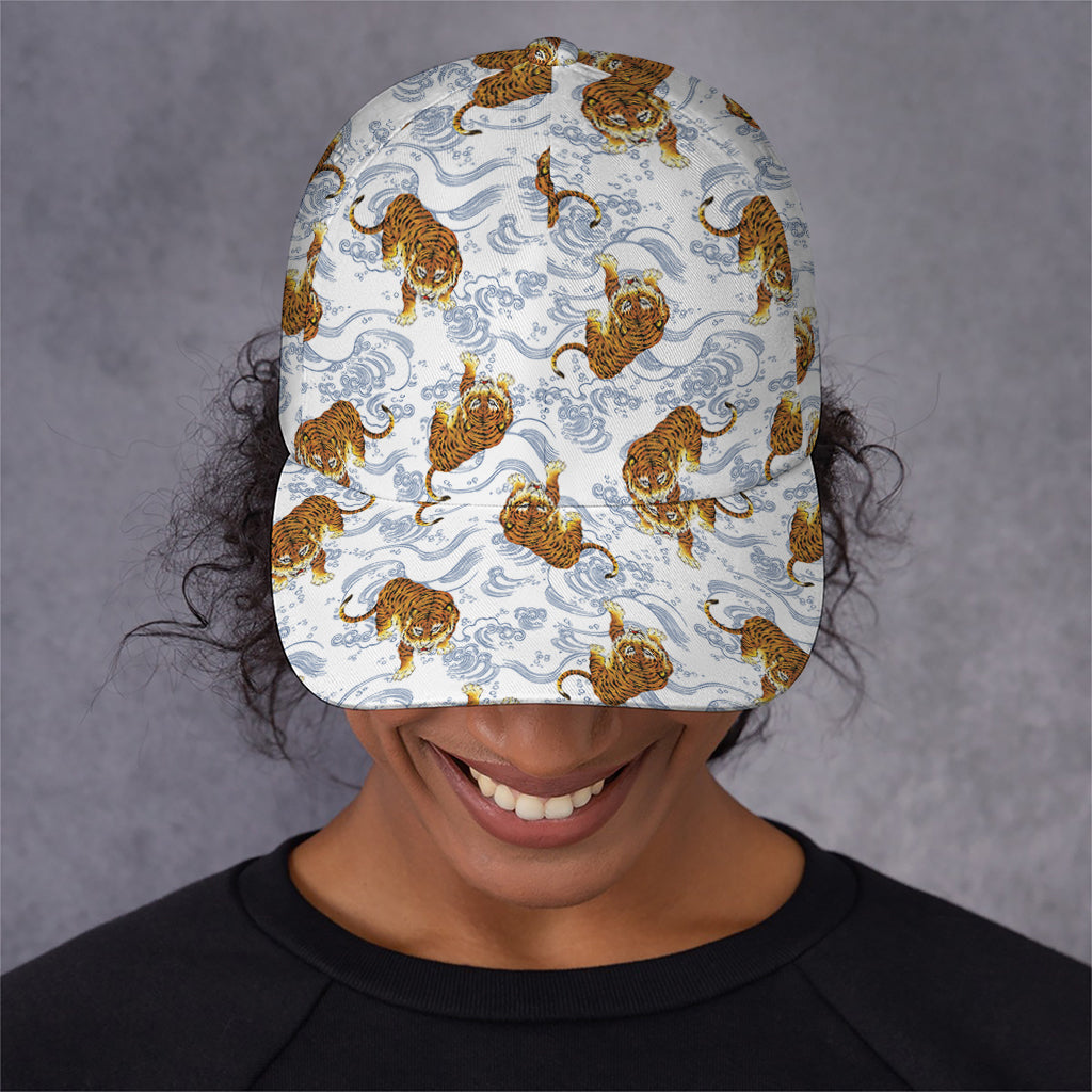 Japanese Tiger Pattern Print Baseball Cap