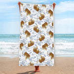 Japanese Tiger Pattern Print Beach Towel