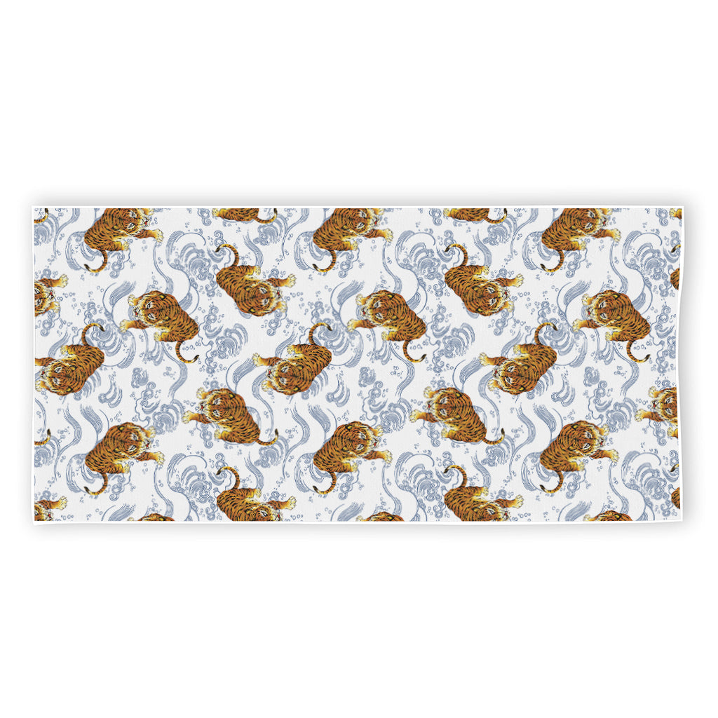 Japanese Tiger Pattern Print Beach Towel