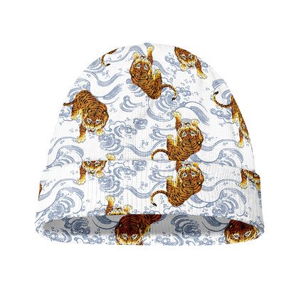 Japanese Tiger Pattern Print Beanie