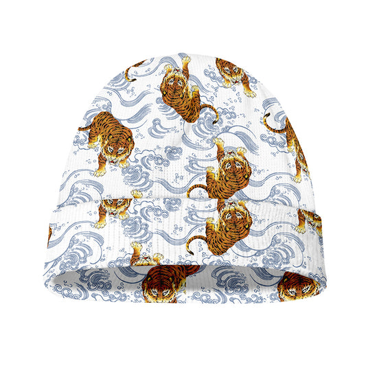 Japanese Tiger Pattern Print Beanie