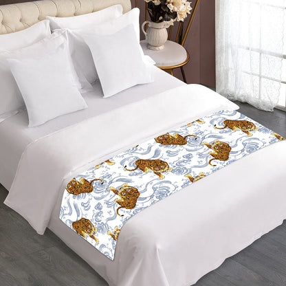 Japanese Tiger Pattern Print Bed Runner