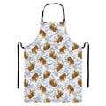 Japanese Tiger Pattern Print Bib Apron With Pocket