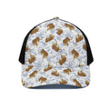 Japanese Tiger Pattern Print Black Mesh Trucker Hat