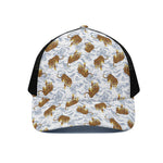 Japanese Tiger Pattern Print Black Mesh Trucker Cap