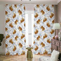 Japanese Tiger Pattern Print Dimout Pencil Pleat Curtains