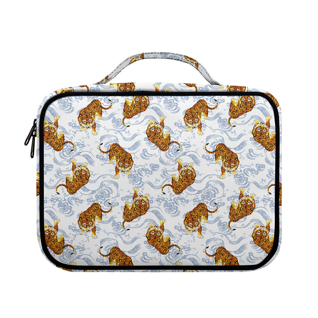 Japanese Tiger Pattern Print Briefcase Bible Bag