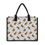 Japanese Tiger Pattern Print Canvas Tote Bag