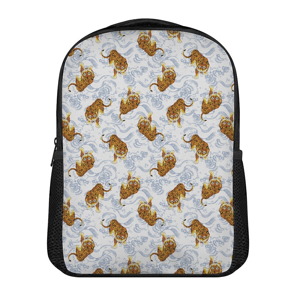 Japanese Tiger Pattern Print Casual Backpack