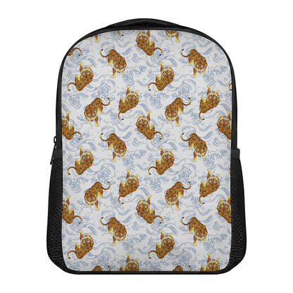 Japanese Tiger Pattern Print Casual Backpack