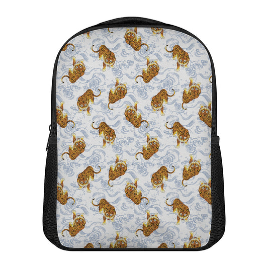 Japanese Tiger Pattern Print Casual Backpack