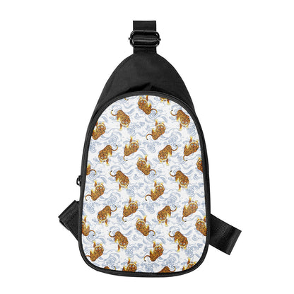 Japanese Tiger Pattern Print Chest Bag