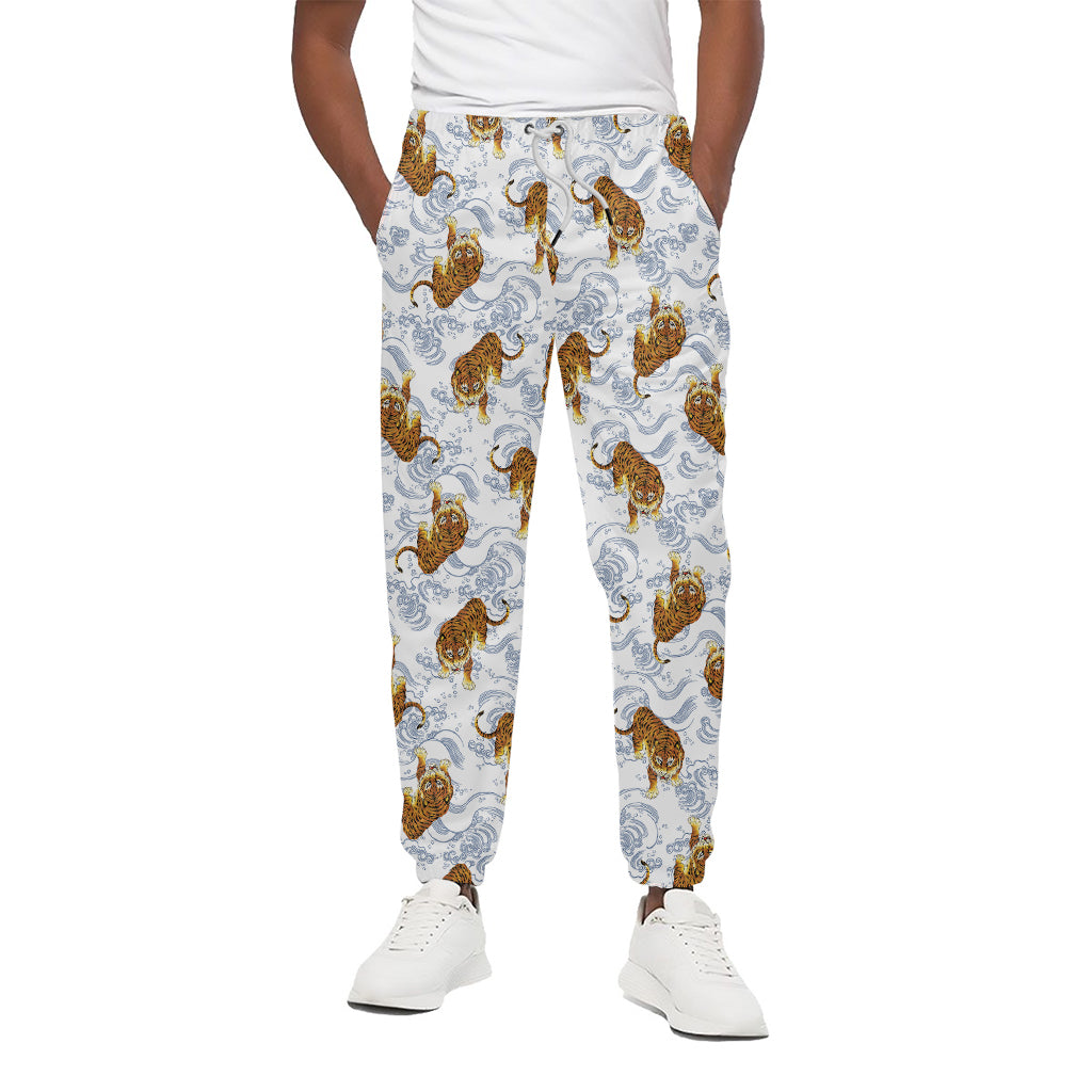 Japanese Tiger Pattern Print Cotton Pants
