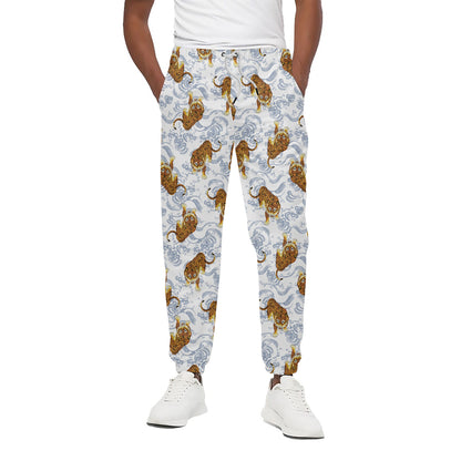 Japanese Tiger Pattern Print Cotton Pants