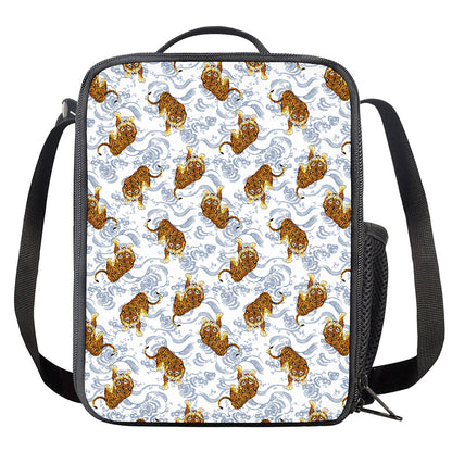 Japanese Tiger Pattern Print Crossbody Lunch Bag