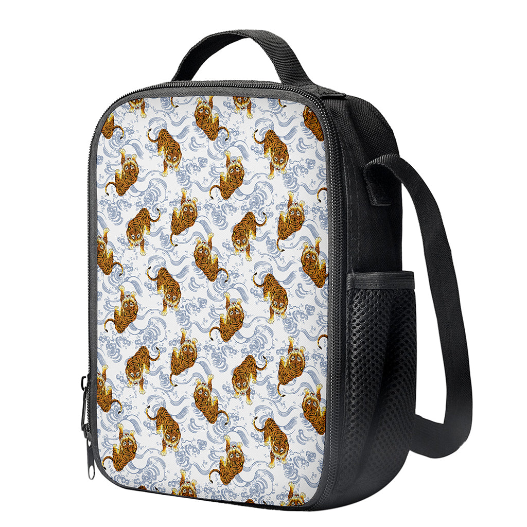 Japanese Tiger Pattern Print Crossbody Lunch Bag