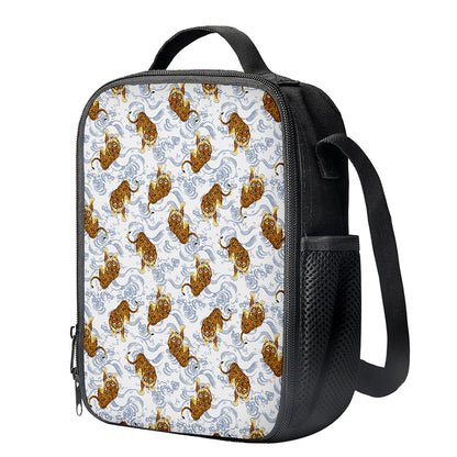 Japanese Tiger Pattern Print Crossbody Lunch Bag