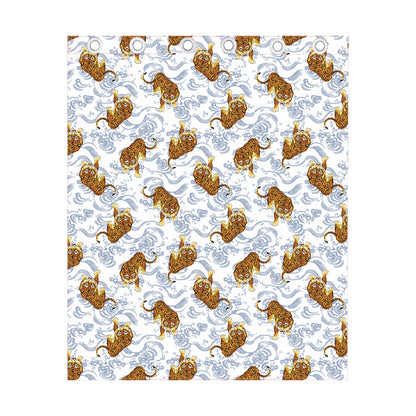 Japanese Tiger Pattern Print Curtain