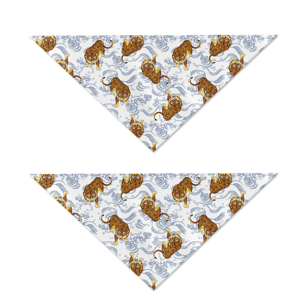 Japanese Tiger Pattern Print Dog Bandana