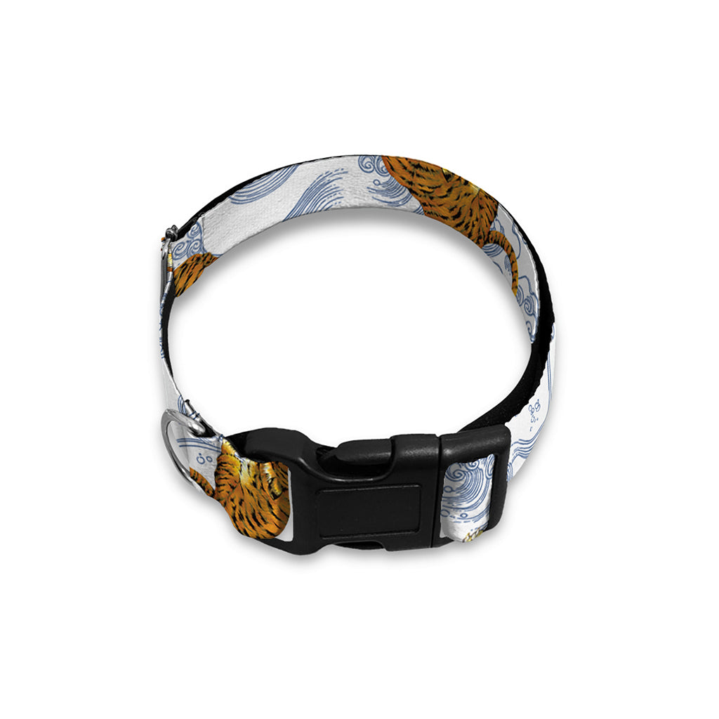 Japanese Tiger Pattern Print Dog Collar
