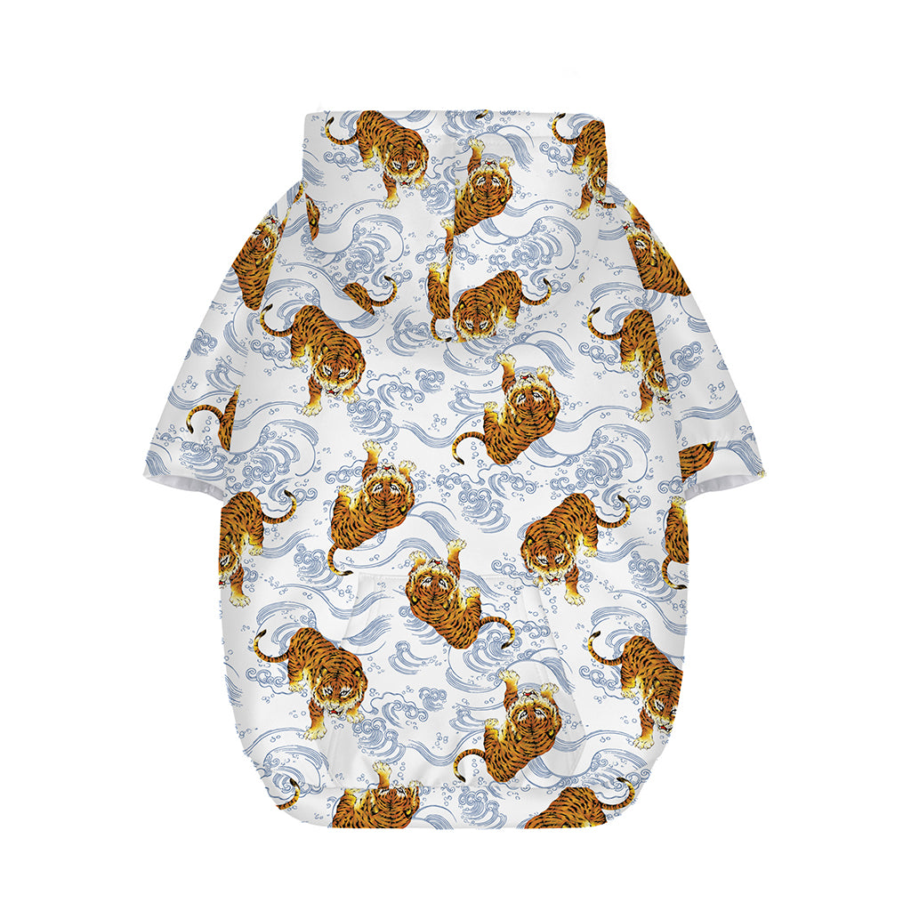 Japanese Tiger Pattern Print Dog Zip Up Hoodie