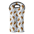 Japanese Tiger Pattern Print Double Neoprene Wine Tote