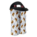 Japanese Tiger Pattern Print Double Neoprene Wine Tote