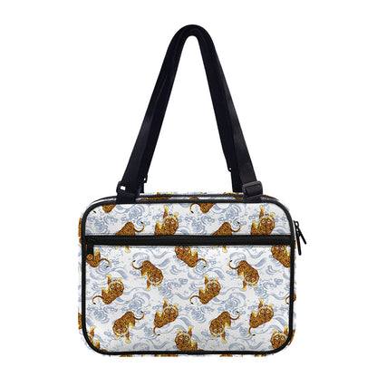 Japanese Tiger Pattern Print Double Strap Bible Bag